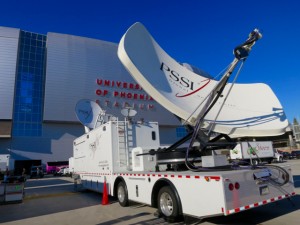 PSSI is on hand at the College Football National Championship to provide redundant satellite backup of the primary fiber transmission services provided by The Switch.