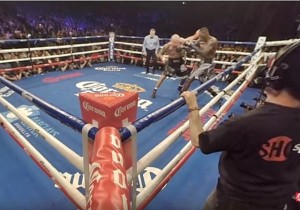 A view from one of the 360-degree cameras used by Showtime during a boxing match last weekend. 