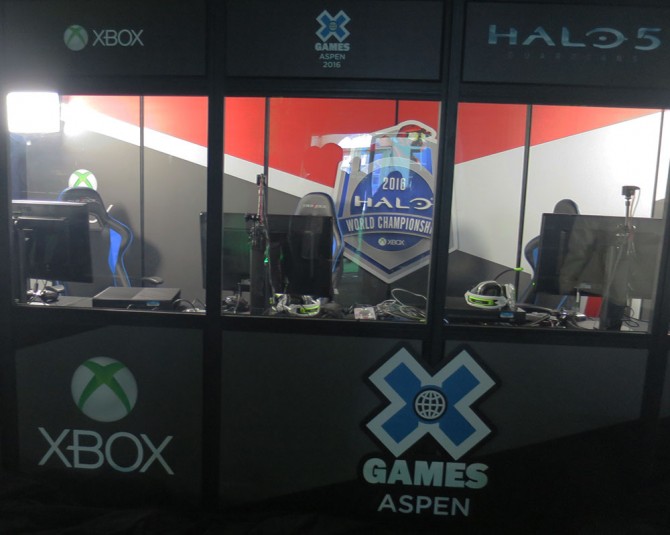 The player booths inside the Gaming Shack at Winter X