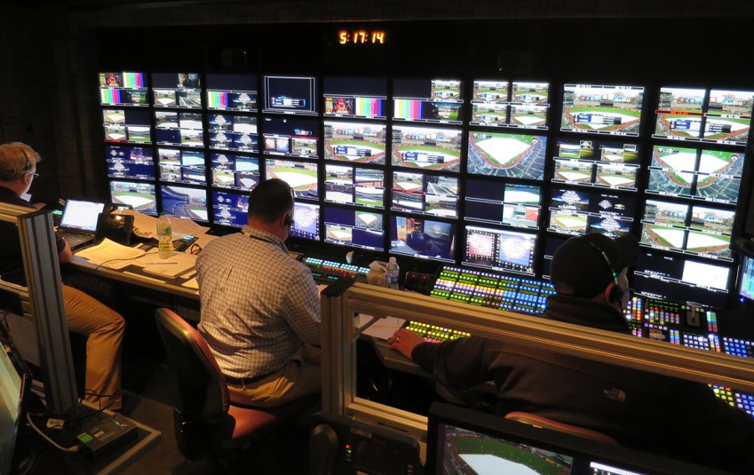 The MLB Network production inside Game Creek’s Riverhawk truck at Yankee Stadium on May 6 