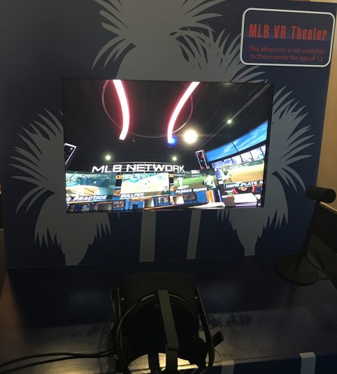 The virtual-reality demo was live at MLBAM’s suite at Petco Park
