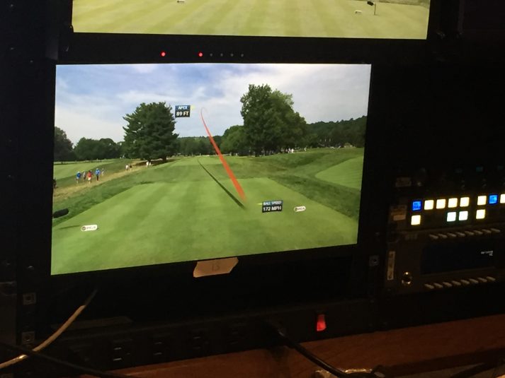 CBS and Turner Sports are uniting tracking, data, and animation sources to create real-time shot-tracing graphics displayed on split screen with the live shot of a golfer during this weekend’s PGA Championship.