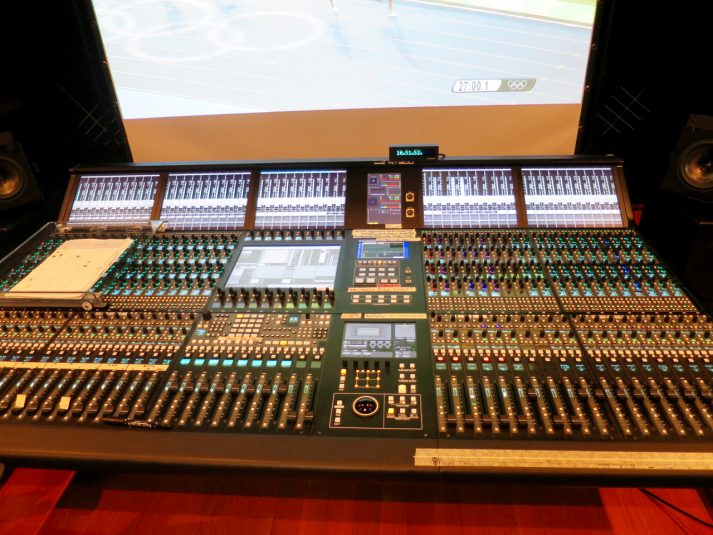 A Tamura 900 audio console is in one of NHK's two 8K audio trucks.