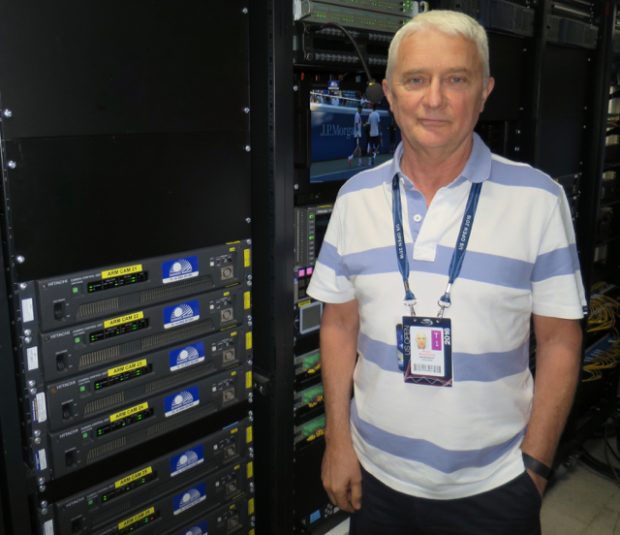 Gearhouse Broadcast COO Kevin Moorhouse inside the technical area at the US Open
