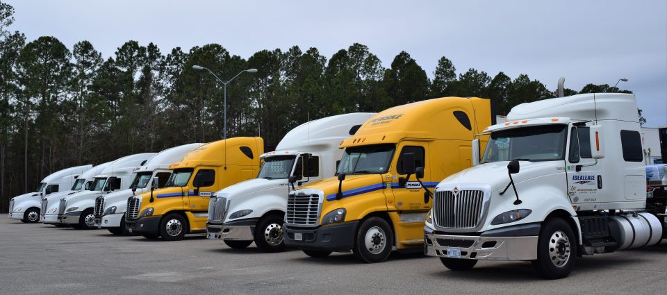 Filmworks’ fleet of trucks/trailers that headed to Houston for Super Bowl LI
