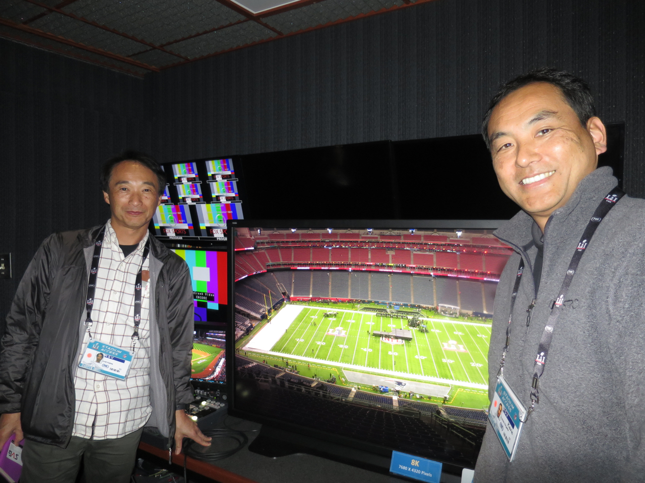 Junji Kojima (left) and Kevin Akiyama of Astro Design at Super Bowl LI.
